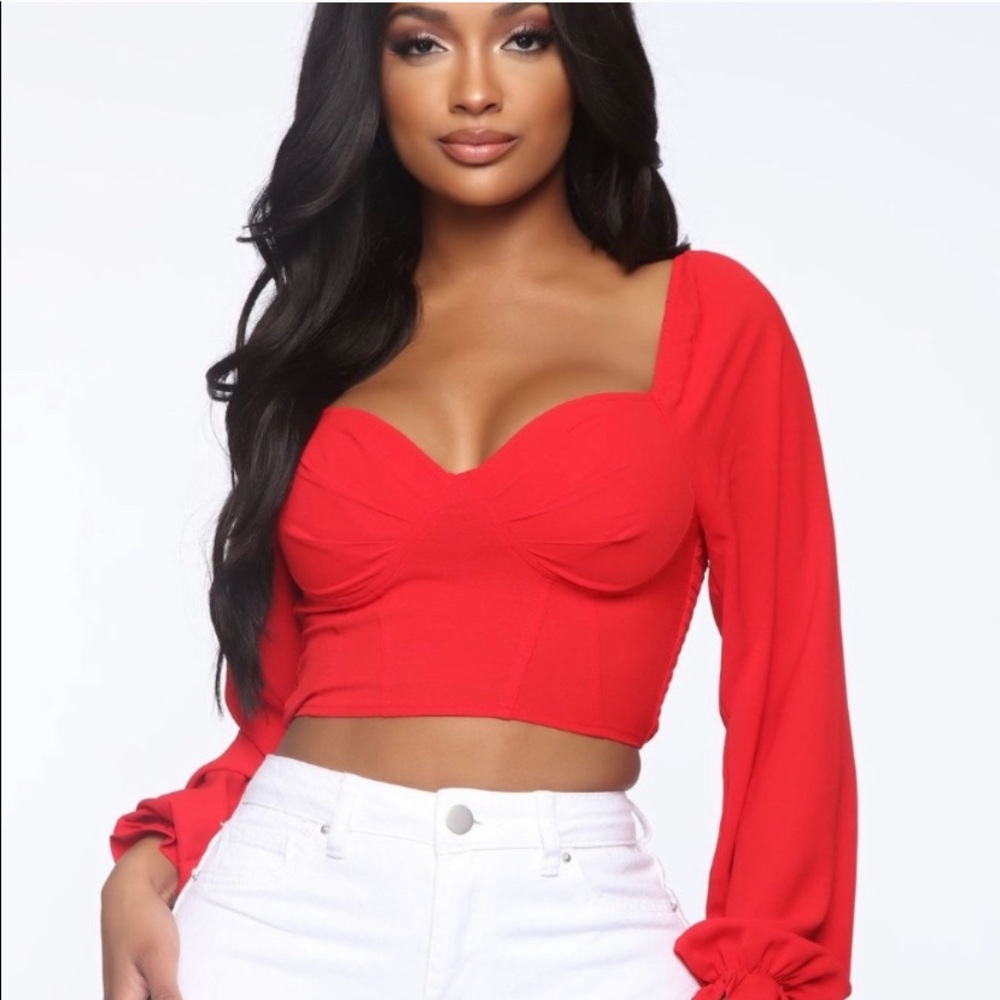 Red crop top fashion nova